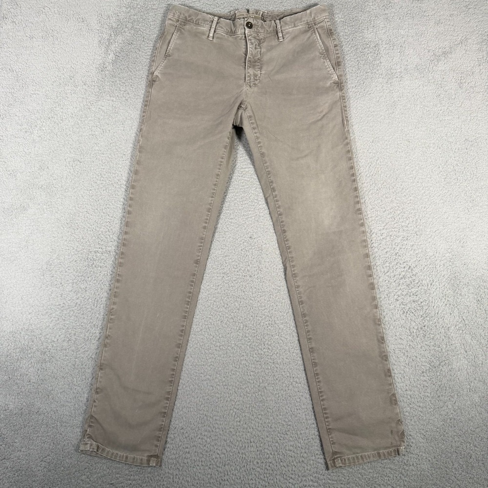 Incotex Pants Mens 32x32 (Fits 31) Green Brown Slacks Chino Slim Fit Casual